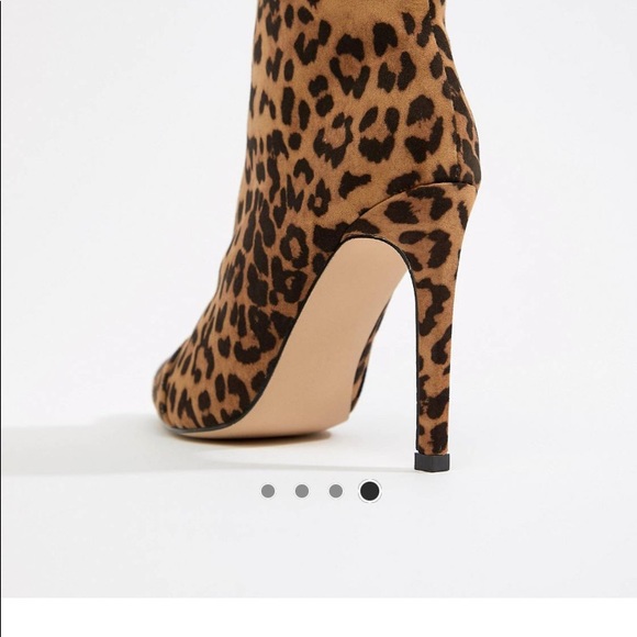 LONDON REBEL LEOPARD STILETTO ANKLE BOOTS - Picture 4 of 11